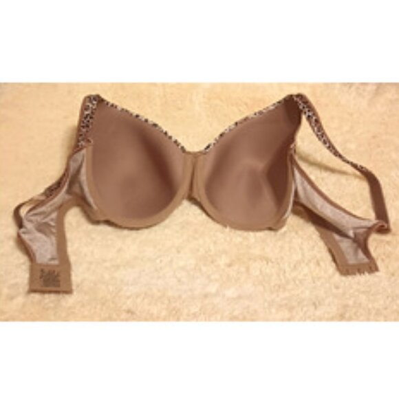 Gently Used ~ Ladies Leopard Print Lightly Lined Underwire Bra (Size: 38D) - Picture 2 of 4